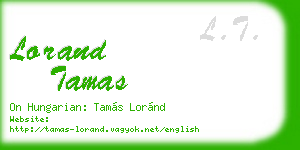 lorand tamas business card