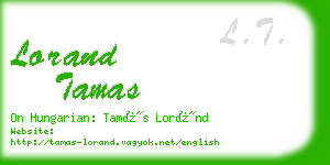 lorand tamas business card
